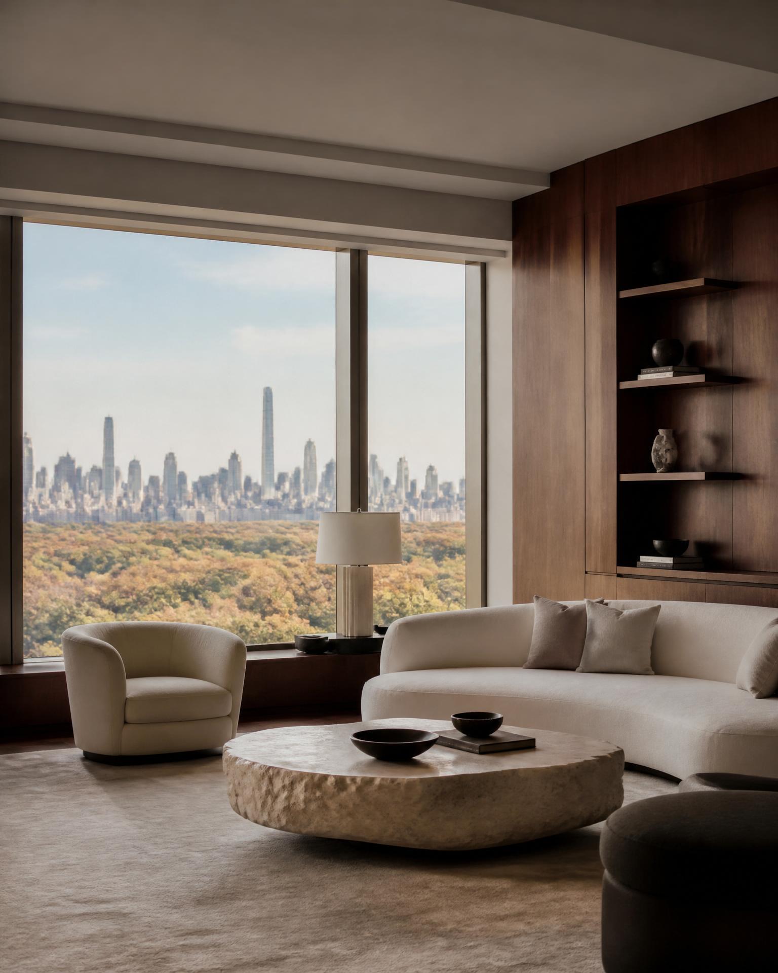 Penthouse newyorkese con vista sullo skyline e arredi su misura