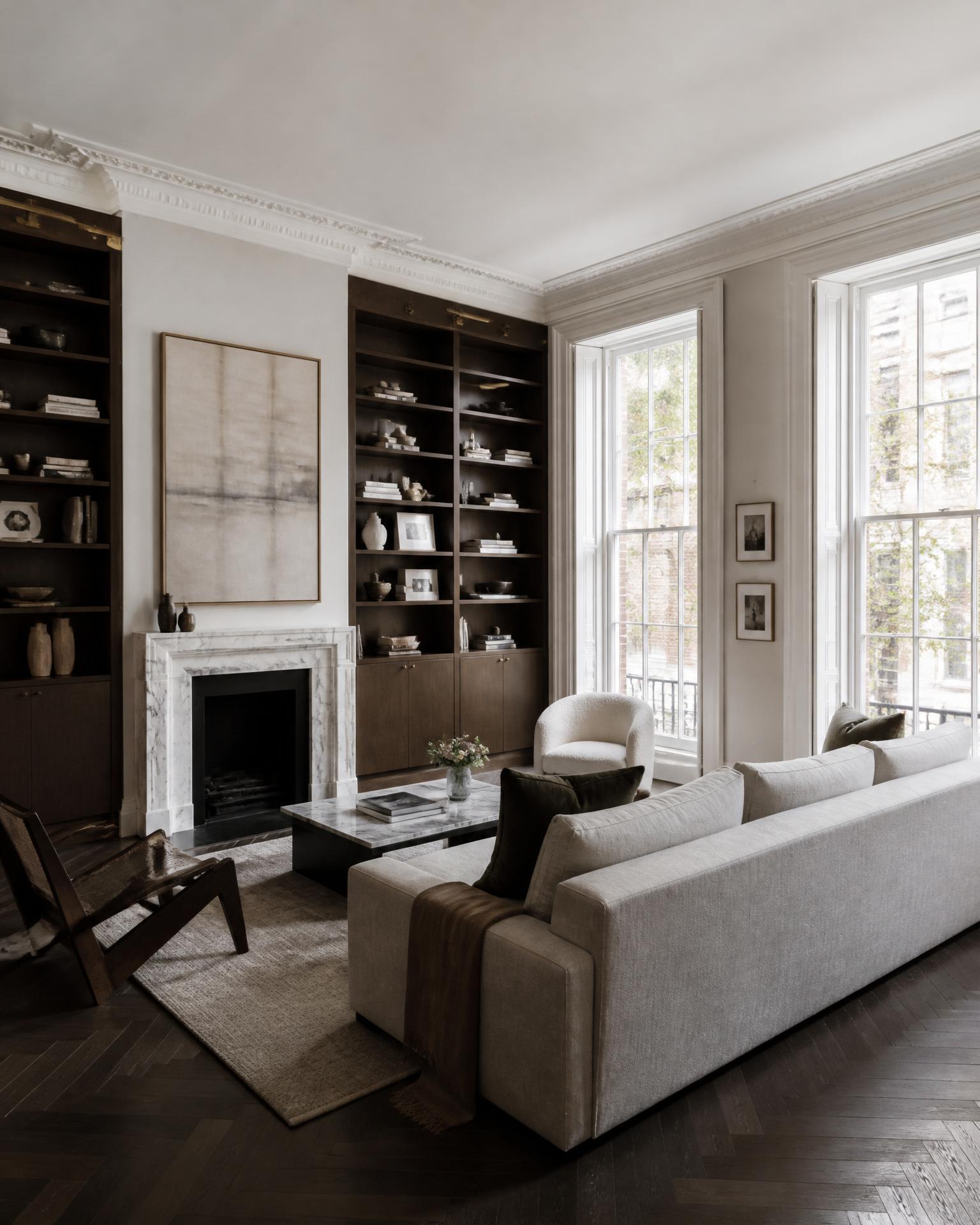 Salotto di una residenza privata a Londra in Fitzhardinge Street